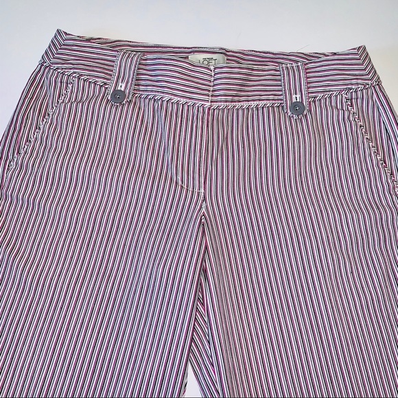 Loft Pinstriped Cotton Denim Bermuda Shorts - Picture 3 of 7